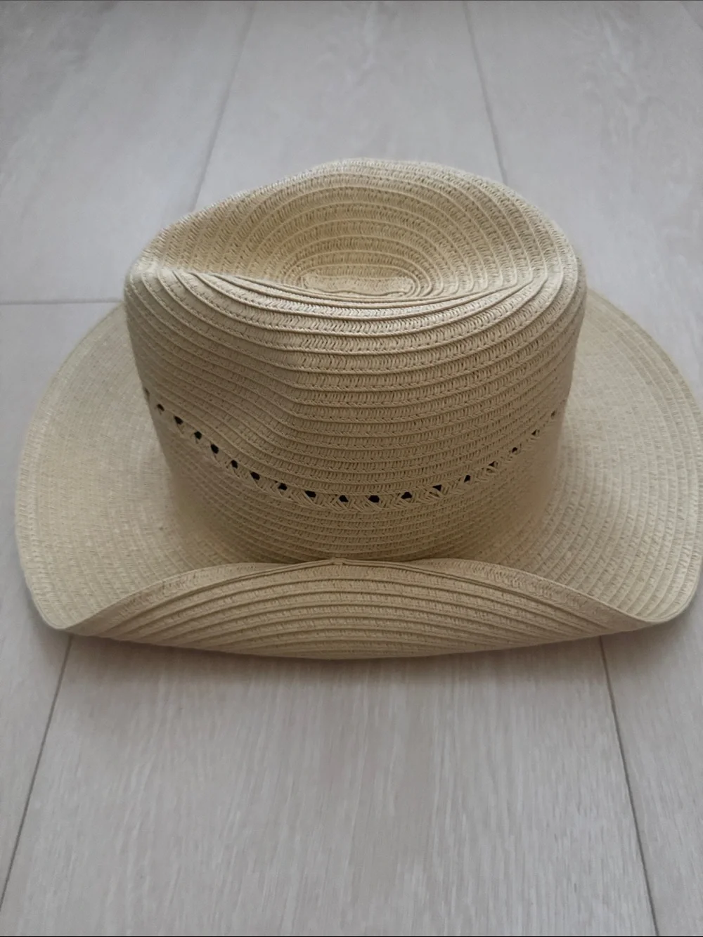 Shade & Shore Natural Straw Fedora with Vent Trim